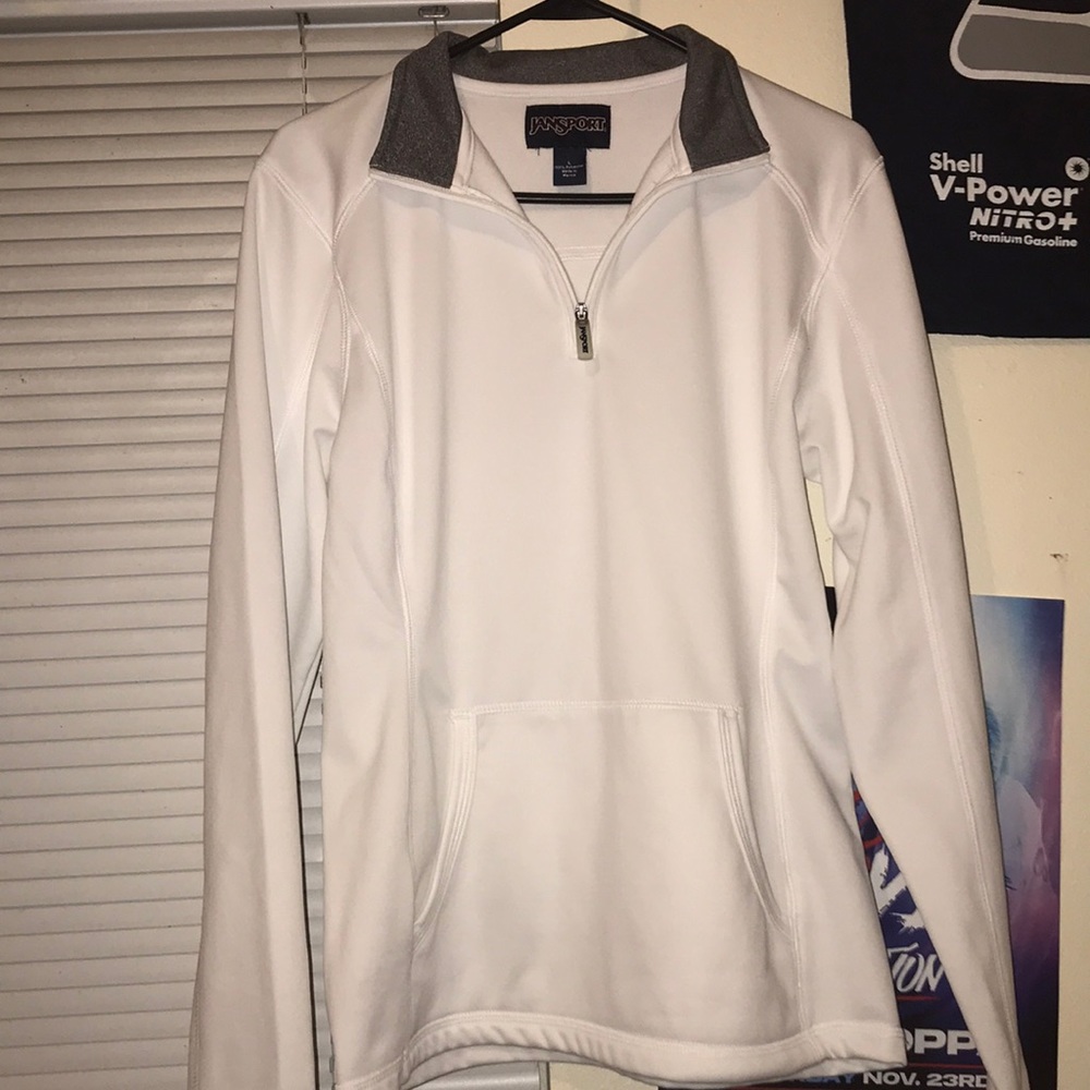 White Jansport pullover